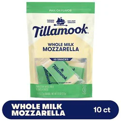 Tillamook Whole Milk Mozzarella Cheese Snack Portions 7.5oz, 10 Count - 7.5 Oz
