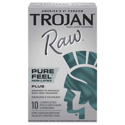 slide 1 of 8, Trojan Raw Non Latex Condom 10ct - 10 Ct, 10 ct