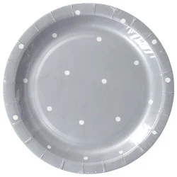 American Greetings Silver With White Striped Plastic Table Cover - Each