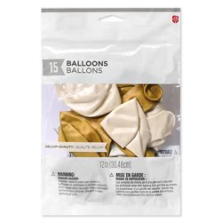 American Greetings Metallic White/gold/silver Balloons - 15 Count