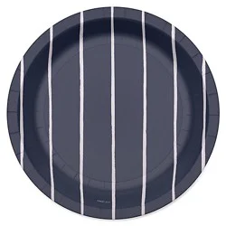 American Greetings Stripes On Navy 7" Paper Plates - 10 Count