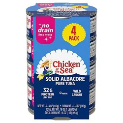 Chicken Of The Sea Sold White Pure Tuna No Drain 4 Oz - 4 Oz