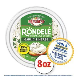 Rondele Cheese Spread Garlc & Herbs - 8 Oz