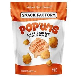 Snack Factory Pop'ums Golden Mustard Bbq Pretzel Snacks - 9 Oz