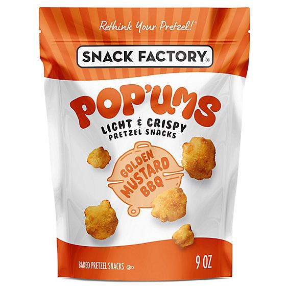 slide 1 of 1, Snack Factory Pop'ums Golden Mustard Bbq Pretzel Snacks - 9 Oz, 9 oz