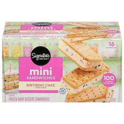 Signature Select Dairy Dessert Sandwich Birthday Cake Mini 36 Fz - 16-2.25