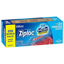 Ziploc Freezer Bags Quart - 24 Ct