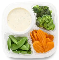 Carrot Broccoli & Snap Peas W/ranch Dip - Ea