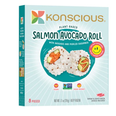 slide 1 of 1, Konscious Roll Sushi Salmon Avocado Plant Basedsuper Green Mayo 7.4 Oz - 7.7 Oz, 7.7 oz