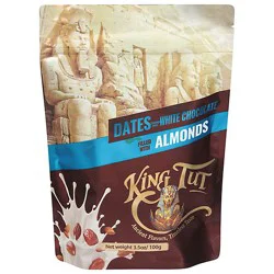 King Tut Dates Wht Choco Almonds - 3.5 Oz