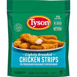 Tyson Lightly Breaded Chicken Strips - 1.25 Lb