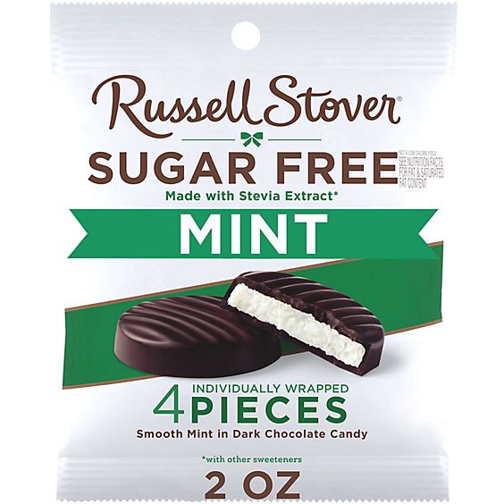 slide 1 of 1, Sugar Free Dark Chocolate Mint Patties Peg Bag 2oz - 2 Oz, 2 oz