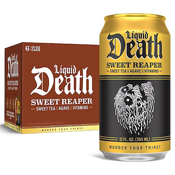 slide 1 of 2, Liquid Death Sweet Reaper 6-12fz - 6-12 Fz, 6 ct; 12 fl oz