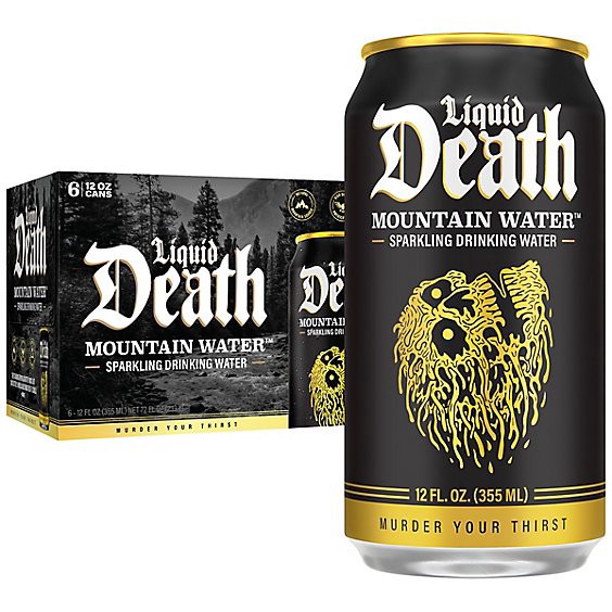 slide 1 of 6, Liquid Death Sparkling Water 6-12fz - 6-12 Fz, 6 ct; 12 fl oz