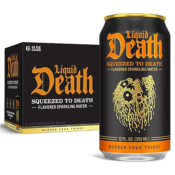 slide 1 of 8, Liquid Death Squeezed To Death 6-12fz - 6-12 Fz, 72 fl oz