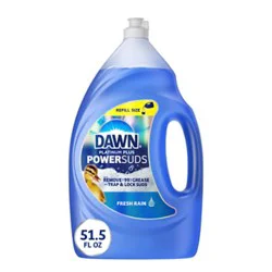 Dawn Platinum Plus Power Suds Dishwashing Liquid, Fresh Rain - 51.5 Oz