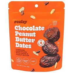 Realsy Chocolate Peanut Butter Filled Dates - 2.1 Oz