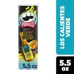 Pringles Hot Ones Potato Crisps Chips Verde Spicy Snacks - 5.5 Oz