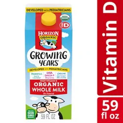 Horizon Organic Growing Years Whole Dha Omega-3 Milk Carton - 59 Fl. Oz.