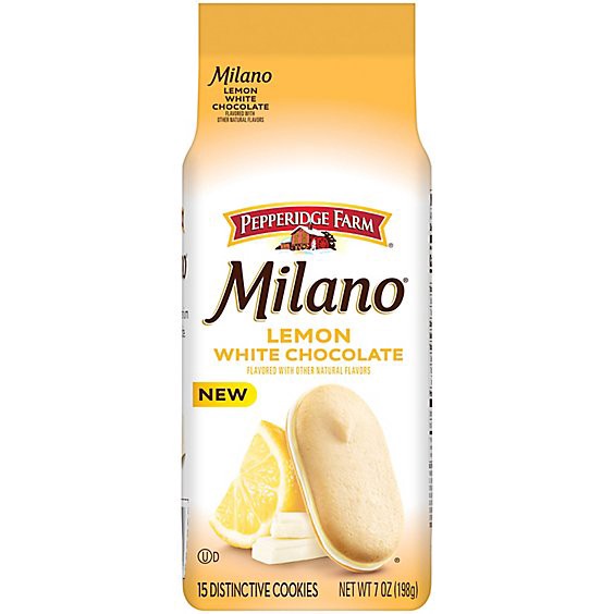 slide 1 of 4, Pepperidge Farm Milano White Chocolate Lemon Flavored Cookies - 7 Oz, 7 oz