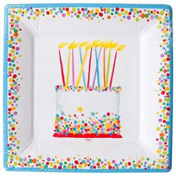 Birthday Cake Sq Salad/dessert Plates Square - Ea