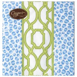 Knots And Spots Blue/green Napkin Cocktail - Ea