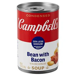 Campbells Condensed Lower Sodium Bean With Bacon Soup Natural Smoke Flavoring Added 11.25 Oz - 11.25 Oz