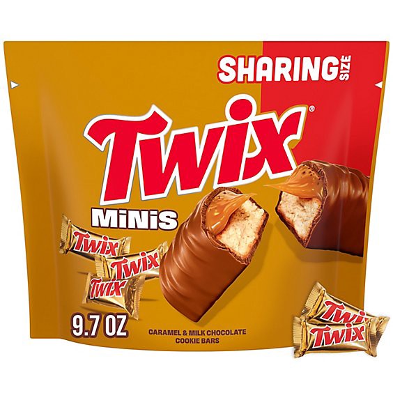 slide 1 of 6, Twix Caramel Miniature Stand Up Pouch 9.7 Ounces Per Bag - 9.7 Oz, 9.7 oz