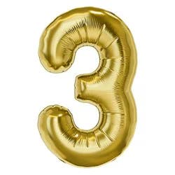 American Greetings Number '3' Gold Foil Large Balloon - Each