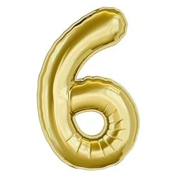 American Greetings Number '6' Gold Foil Large Number - Each