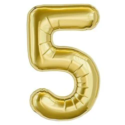 American Greetings Number '5' Gold Foil Large Balloon - Each