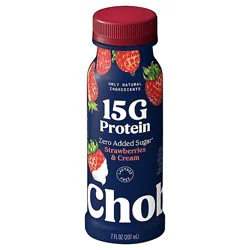 Chobani 15g Protein Lowfat Greek Yogurt Drink Strawberries & Cream 7 Oz - 7 Oz