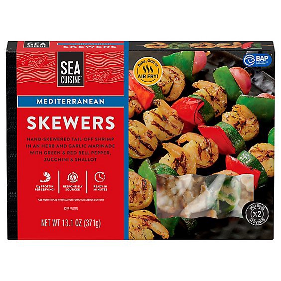 slide 1 of 1, Sea Cuisine Shrimp Skewers Mediterranean - 13.12 Oz, 13.12 oz