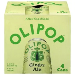Olipop Ginger Ale Prebiotic Soda Cans - 4-12 Fl. Oz.