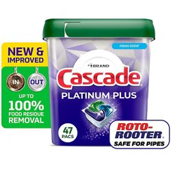 Cascade Platinum Plus Actionpacs, Fresh Scent - 47 Count