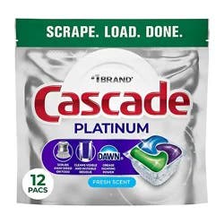 Cascade Platinum Actionpacs Fresh Scent - 12 Count