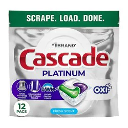 Cascade Platinum Actionpacs With Oxi Fresh Scent - 12 Count