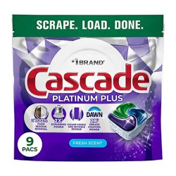 Cascade Platinum Plus Actionpacs Fresh Scent - 9 Count