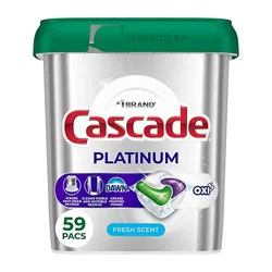 Cascade Platinum With Oxi Actionpacs, Fresh Scent - 59 Count
