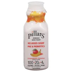 Pillars Yogurt Llc Yogurt Drinkabel Strawberry Banana - 12 Fz
