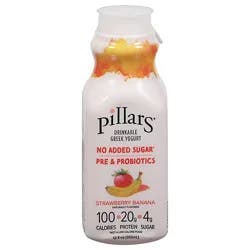 Pillars Yogurt Llc Yogurt Drinkabel Strawberry Banana - 12 Fz
