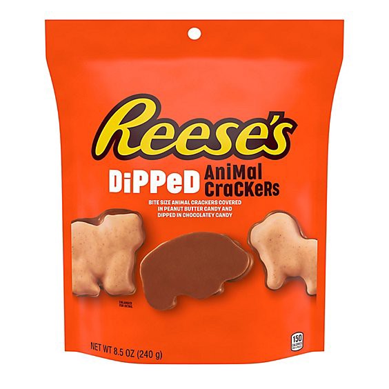 slide 1 of 1, Reeses Chocolate And Peanut Butter Candy Dipped Animal Crackers Bag - 8.5 Oz, 8.5 oz