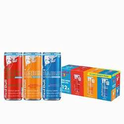 Red Bull Sugarfree Zero Peach Iced Vanilla Berry 80mg Caffeine Energy Drink - 12-8.4 Fl. Oz.