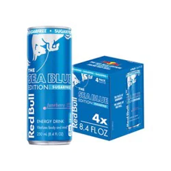 Red Bull Sea Blue Edition Sugarfree Energy Drink Juneberry 80mg Caffeine - 4-8.4 Fl. Oz.