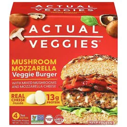 Actual Veggies Burger Veggie Mushroom Mozzarella - 12 Oz