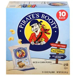 Pirates Booty Aged White Cheddar Cheese Puffs Bags - 10 Count