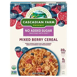 Cascadian Farm Organic No Added Sugar Mixed Berry Cereal - 12.5 Oz