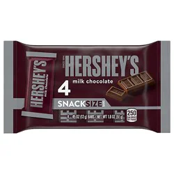 Hersheys Milk Chocolate Snack Size Bar 4-Pack - 1.8 Oz
