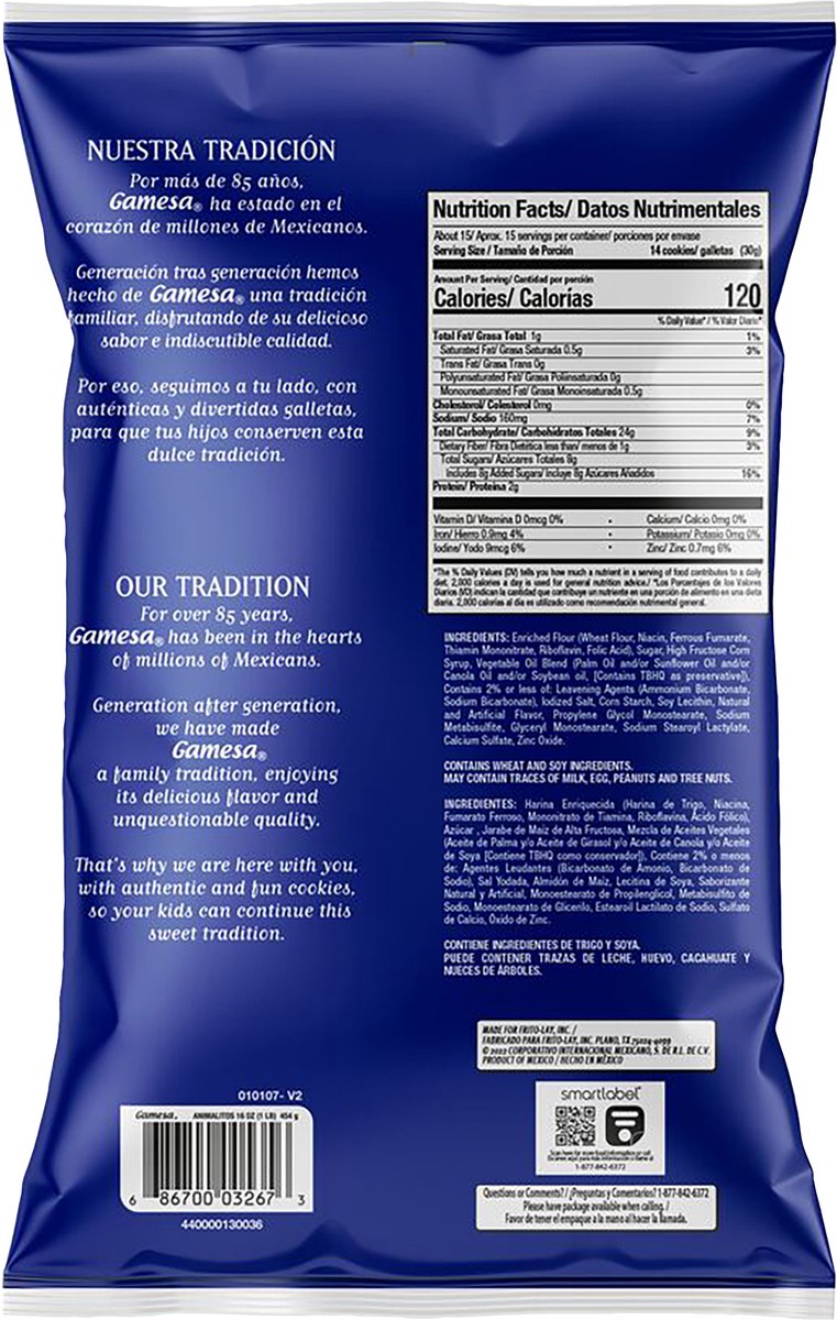 slide 6 of 6, Gamesa Animalitos Cookies 16oz - 16 Oz, 16 oz