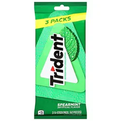 3 Pk Trident Gum Spearmint Sugar Free - 42 Ct